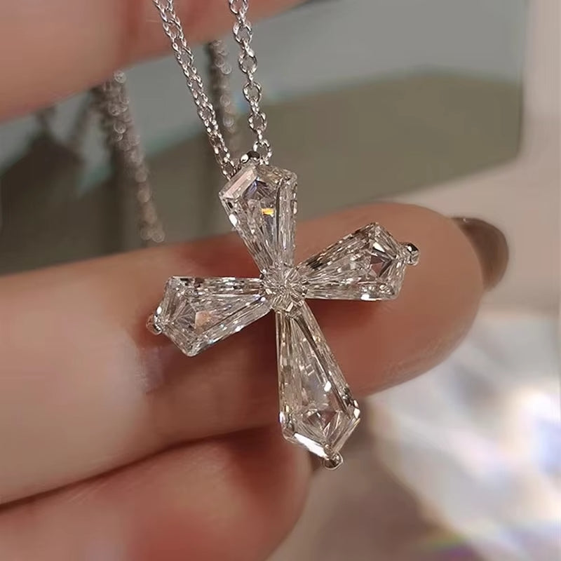 Crystal Cross Necklace for Women