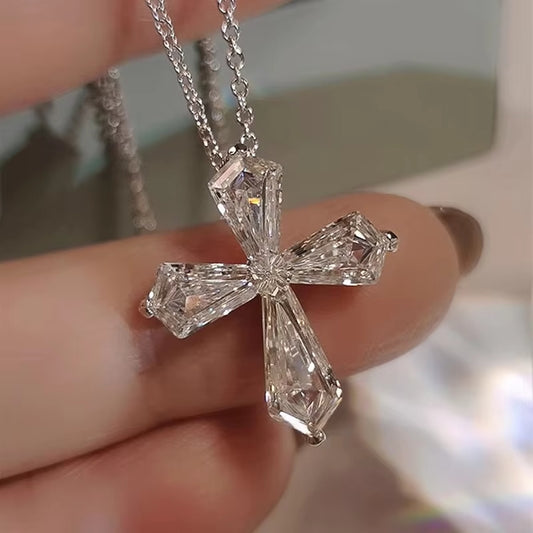 Crystal Cross Necklace for Women