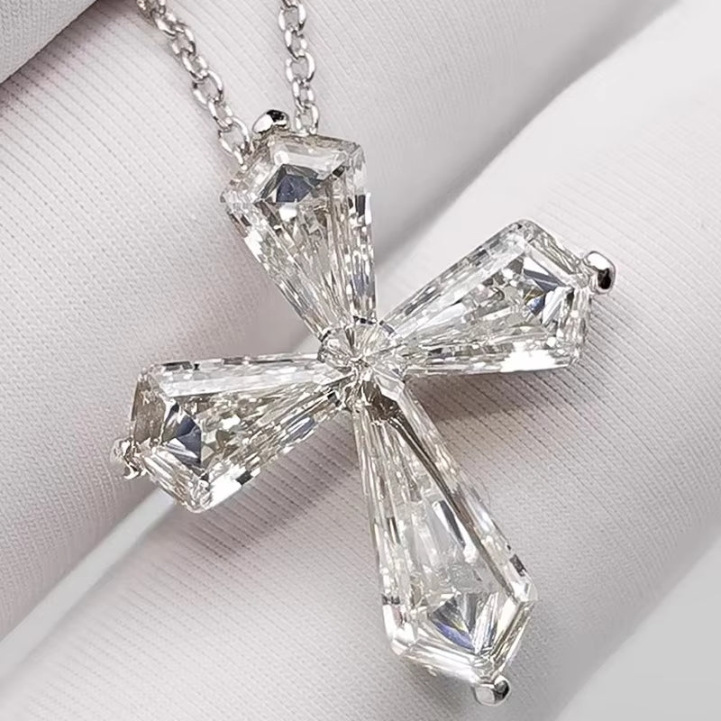 Crystal Cross Necklace for Women
