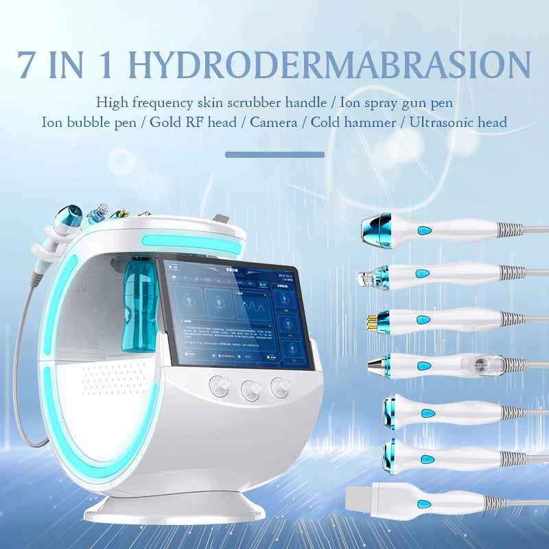 Facials Beauty Machine Smart Ice Blue 7 in 1 Oxygen Hydro Dermabrasion Bubble Machine Deep cleaning Machine Face Hydra Machine