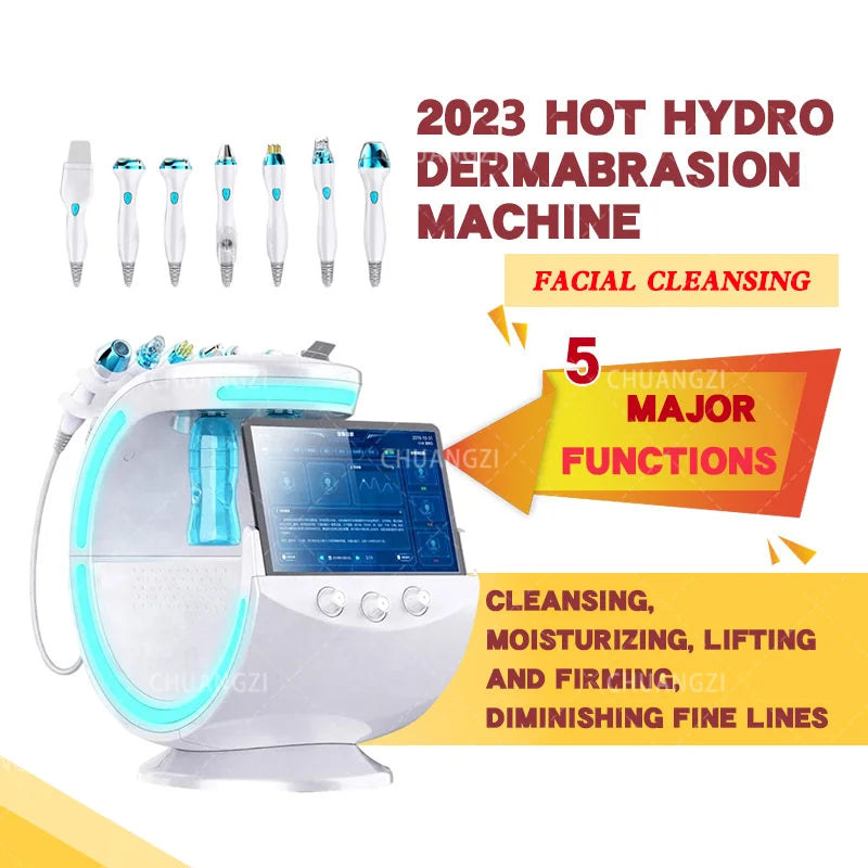 Factory Price 7 in 1 Smart Ice Blue Plus Hydra Oxygen Facial Machine Facia Cleaning Profession 2nd Generation Hydrodermabrasion